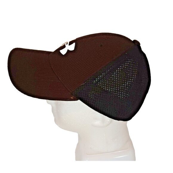 Under Armor Golf Cap Corduroy Dark Red, Black Mesh Back- Fitted Flex Sports Hat - Picture 2 of 8